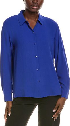 Eileen Fisher Classic Collar Silk Easy Shirt