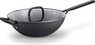 Zwilling Milano 12-inch Aluminum Ceramic Nonstick Wok with Lid - Black