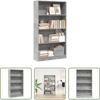vidaXL vidaXL Libreria multistrato - Libreria Grigio Cemento 80x24x143 cm in Legno Multistrato
