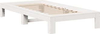 vidaXL Vidaxl - Estructura cama sin colchón madera maciza pino blanca 100x200cm