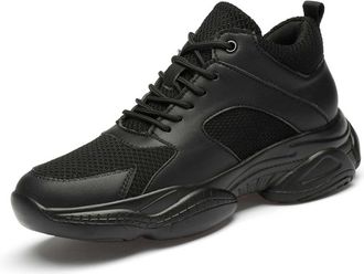 Generic Performance Elevating Mens Sneakers for Stylish Daily Wear and Ultimate Walking Comfort (Black, 4.5)