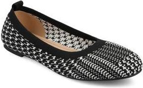 Journee Collection Maryann Flat in Black/White at Nordstrom Rack, Size 6.5