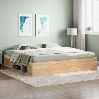Berkfield Home Bed Frame Sonoma Oak 200x200 cm in Brown