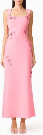 Elliatt Hayley Beaded Floral Appliqu&eacute; Sheath Gown in Pink at Nordstrom, Size Xx-Small