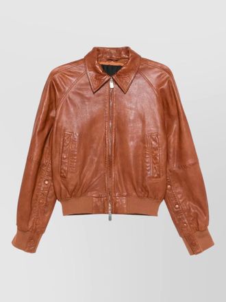 Pinko barbra bomber jacket collared neck pockets