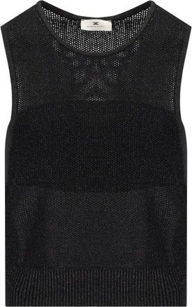 Elisabetta Franchi TOP IN MAGLIA LUREX NERO ELISABETTA FRANCHI