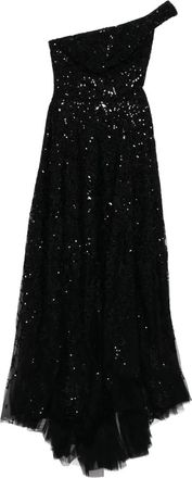 Saiid Kobeisy Abito ricamato con spalle scoperte - Nero