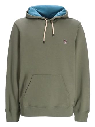 Paul Smith logo-patch hoodie - men - Cotton - L - Green