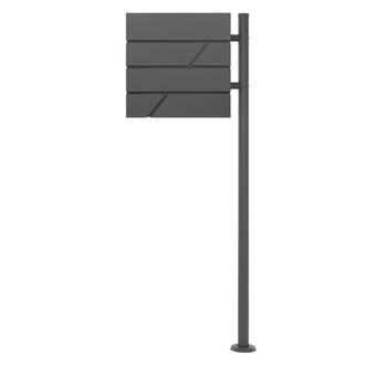 ML Design Buz&oacute;n de acero inoxidable para correos y periodicos + soporte 120cm