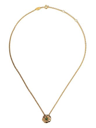 Aurélie Bidermann 18kt yellow gold tsavorite bouquet pendant necklace - women - Tsavorite/18kt Yellow Gold - One Size