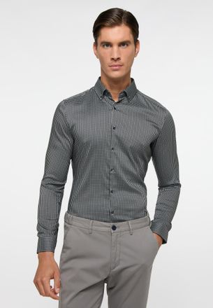 Eterna Langarmhemd ETERNA SUPER SLIM, Herren, Gr. 40, Normalgr&ouml;ssen, grau, Twill, 4% Elasthan, 26% Polyamid, 70% Lyocell, schmal, Manschette, Hemden Langarmh