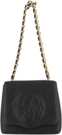 Chanel Pre-owned Shoulder Bags, female, Black, Size: ONE SIZE Pre-owned Satin Shoulder Bag