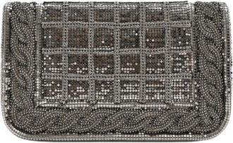 Balmain Pre-owned Crystal-Embellished Clutch Bag - Dames - Vintage Clutch - Grijs - ONE Size - Vintage