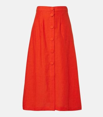 Eres Amusante linen midi skirt