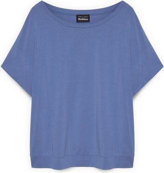 Fiorella Rubino Viscose Jersey T-shirt - Dames - T-shirts - Blauw - Xs/S - Katoen - Tops