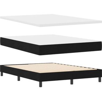 vidaXL Cama Box Spring Con Colch&oacute;n Con Colch&oacute;n Negro 140 X 190 Cm Tela Vidaxl