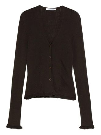 Cecilie Bahnsen Cardigan con ruches - Marrone