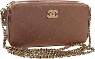 Chanel Pre-owned Cross Body Bags, female, Brown, Size: ONE SIZE Pre-owned Vintage Shoulder Bag