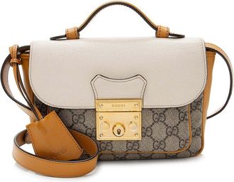 Gucci Brown Gg Supreme Canvas Padlock Mini Crossbody (Authentic Pre-Loved)
