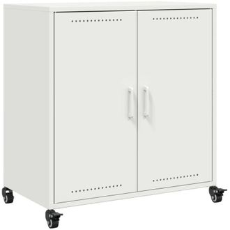 vidaXL Aparador De Acero Blanco 68x39x72 Cm Vidaxl