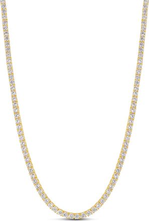 SHYMI 3mm Classic Tennis Necklace -.925 Sterling Silver, 14k Gold-Plated - Rhodium Plated, Cubic Zirconia, Adjustable Chain