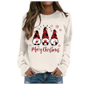 Generic Christmas Sweatshirt Womens Merry Christmas Light Jumpers Funny Xmas Jumpers Funny Snowman Print Graphic Sweatshirts Cute Long Sleeve Novelty Hoodies 