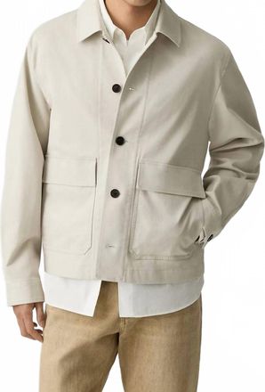 Theory Single-Breasted Button-Up Jacket In Winter Ivory