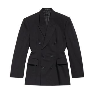 Balenciaga Blazers, female, Black, Size: S Cinched Blazer
