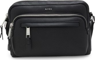 HUGO BOSS Small New Crosstown Leather North/South Messenger Bag in Black at Nordstrom