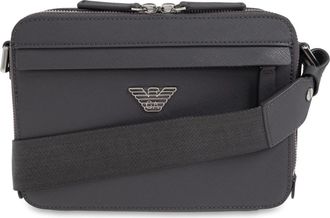 Emporio Armani Tas met logo-vormige applicatie - Heren - Schoudertassen - Grijs - ONE Size - Tassen