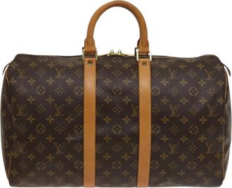 Louis Vuitton Keepall 45 Brown Canvas Travel Bag (Pre-Owned)