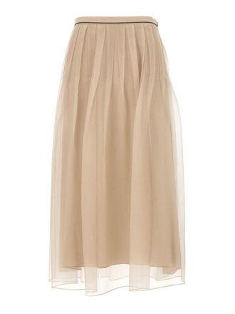 Brunello Cucinelli Pleated Skirt Silk Tulle