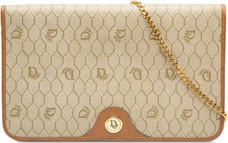 Dior 20th Century Honeycomb Coated Canvas Chain shoulder bag - women - Fabric - One Size - Brown