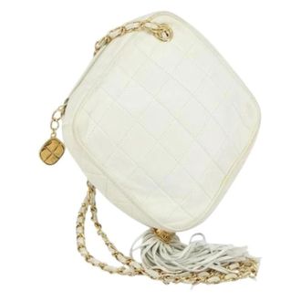 Chanel Pre-owned Cross Body Bags, female, White, Size: ONE SIZE Pre-owned Vintage Cross Body Bag