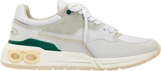 Ferragamo Cosma Lage Sneakers - Heren - Sneakers - Wit - 44 EU - Leer - Schoenen