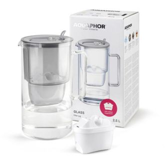 OEM Jarra Filtrante De Vidrio Aquaphor, Capacidad De 2,5 L + Cartucho Maxfor+ Mg. Color Gris