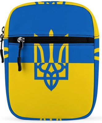 Generic Ukrainian Flag Crossbody Bag Adjustable Satchel Cute Shoulder Bag Lightweight Sling Bags