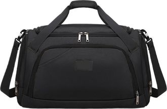 Generic Compatible For Travel Bag Spinning Zipper Large Capacity Casual Soft Solid Color Popular Duffels(Black B)