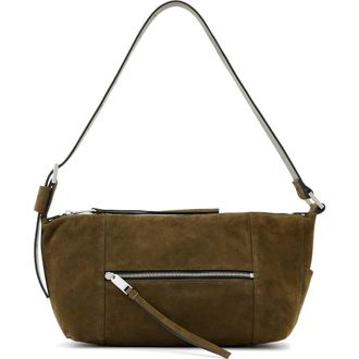AllSaints Vega Suede Shoulder Bag in Olive Green at Nordstrom Rack