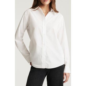 Mavi Classic Fit Cotton Button-Up Shirt in White at Nordstrom, Size X-Small