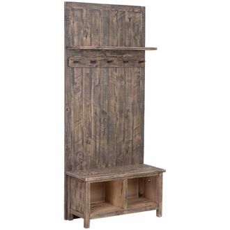 Wanderlust Deco Recibidor con banqueta de madera marr&oacute;n 88x39x200h cm