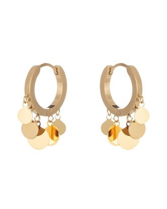 Eyecandy LA Eye Candy La Luxe Collection 24K Plated Cz Loop Fringe Huggie Earrings