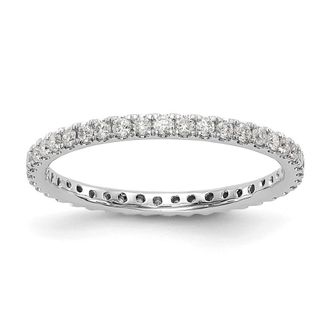 Diamond2Deal 14k White Gold Lab Grown Diamond Eternity Wedding Band Ring 1/2Ct Clarity- VS Color- G-H
