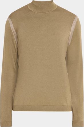 Emporio Armani Men & apos;s Silk-Blend Knit Mock Neck Sweater