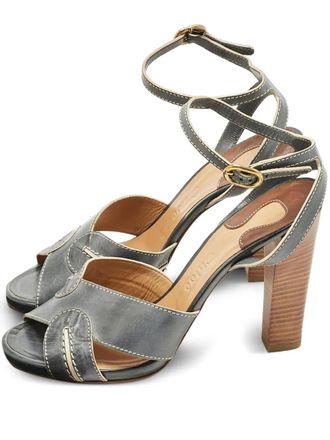Chlo&eacute; ankle-strap sandals - women - Calf Leather/Calf Leather/Calf Leather - 40 - Grey