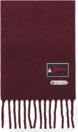 Lanvin Burgundy Fringed Silk-Nylon Scarf