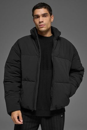 Alo | Stretch Woven Street Puffer Jacket in Black, Size: 2XL