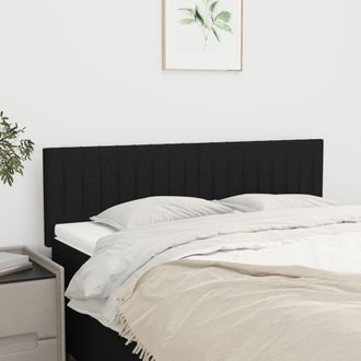 vidaXL Cabeceros 2 Unidades Tela Negro 72x5x78/88 Cm Vidaxl