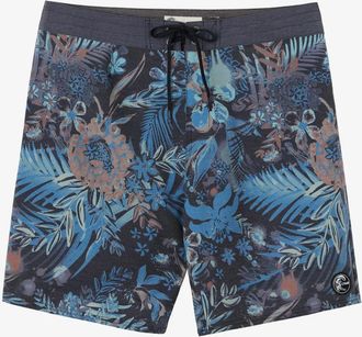 O'Neill Og Print 19 Board Shorts Mens Black Tropical Drawstring Waist BUU695