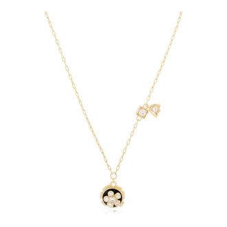 Ferragamo Accessoires, Dames, Geel, ONE Size, Leer, NKL Flower Pendant Necklace